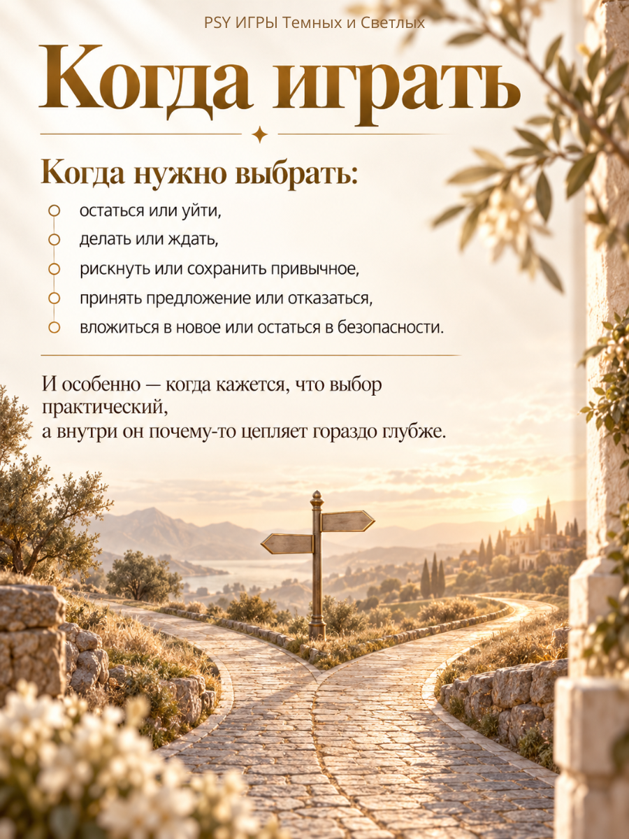 Когда играть в игру «Выбор»