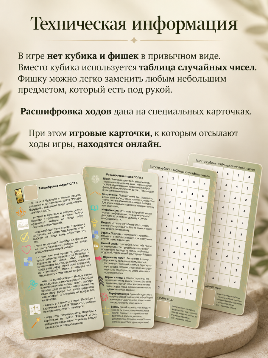 Расшифровка ходов и таблица случайных чисел игры «Выбор»