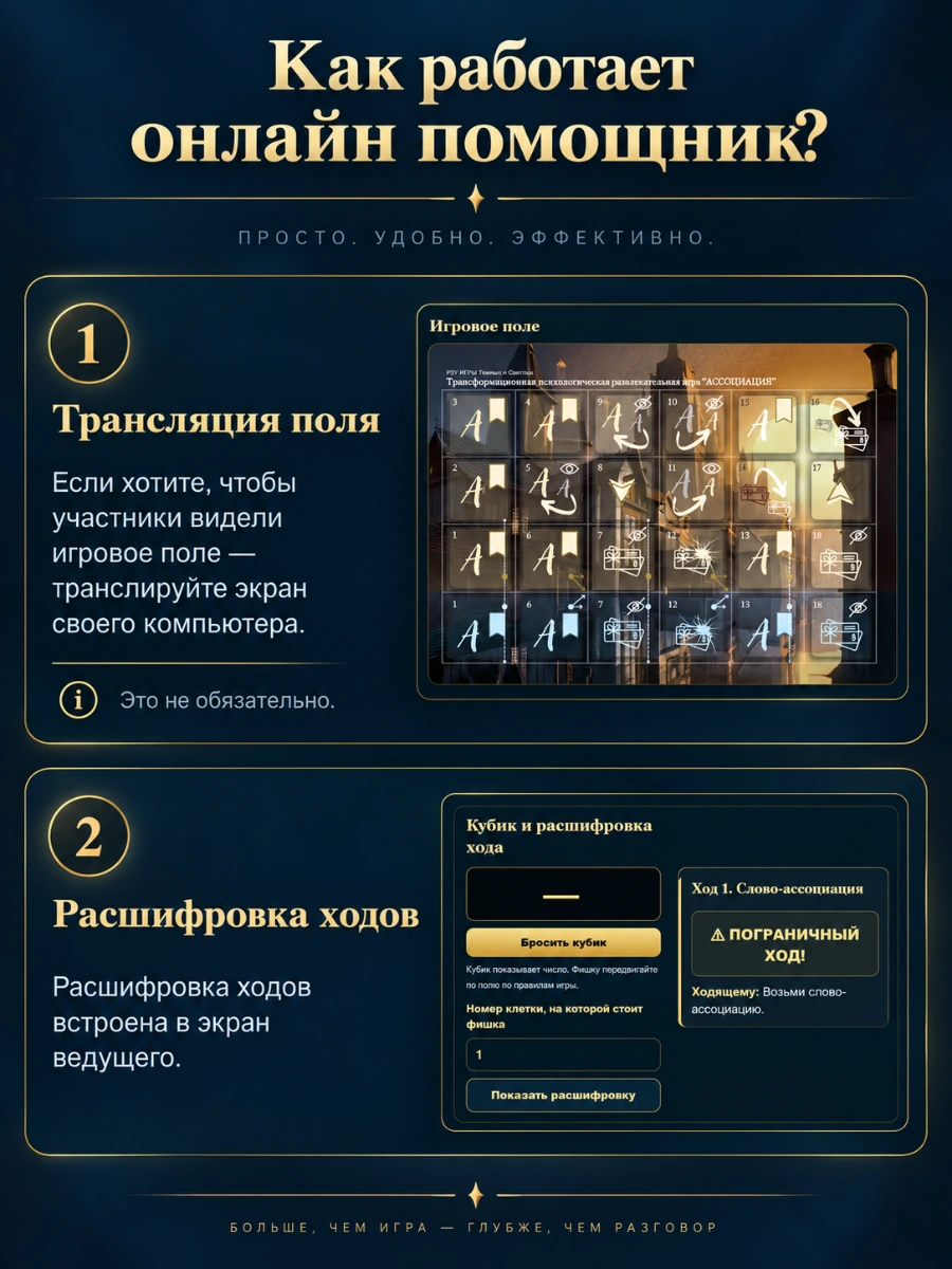 Как работает онлайн-помощник: поле и расшифровка ходов