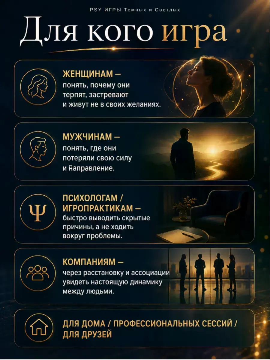 Для кого игра Вглубь себя. Расстановка